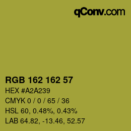 Color code: RGB 162 162 57 | qconv.com