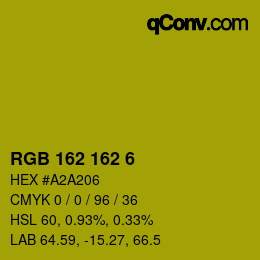 Color code: RGB 162 162 6 | qconv.com