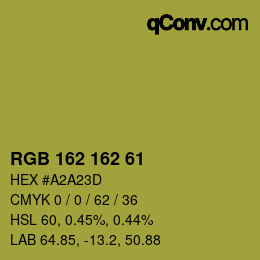 カラーコード: RGB 162 162 61 | qconv.com