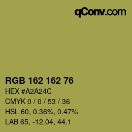 カラーコード: RGB 162 162 76 | qconv.com