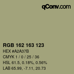 Farbcode: RGB 162 163 123 | qconv.com