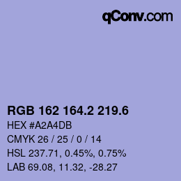 カラーコード: RGB 162 164.2 219.6 | qconv.com