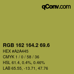 カラーコード: RGB 162 164.2 69.6 | qconv.com