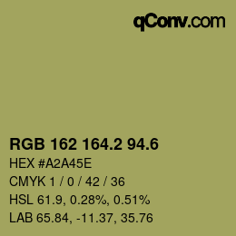カラーコード: RGB 162 164.2 94.6 | qconv.com