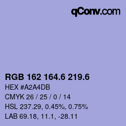 カラーコード: RGB 162 164.6 219.6 | qconv.com