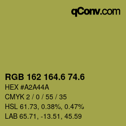 カラーコード: RGB 162 164.6 74.6 | qconv.com