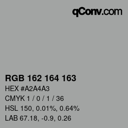 Color code: RGB 162 164 163 | qconv.com