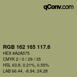 カラーコード: RGB 162 165 117.6 | qconv.com