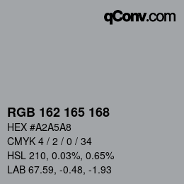 Color code: RGB 162 165 168 | qconv.com
