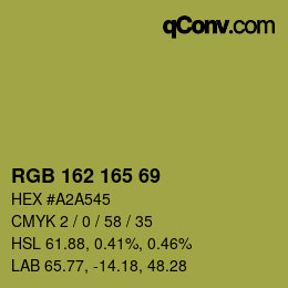 Color code: RGB 162 165 69 | qconv.com