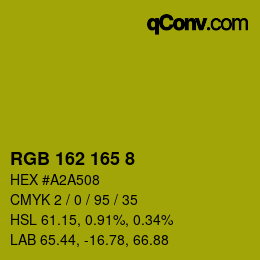 Color code: RGB 162 165 8 | qconv.com
