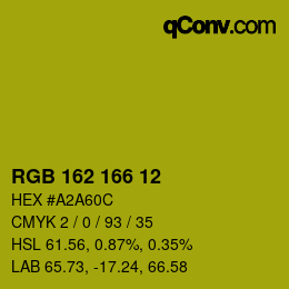 Color code: RGB 162 166 12 | qconv.com