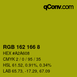 Color code: RGB 162 166 8 | qconv.com