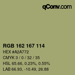 Farbcode: RGB 162 167 114 | qconv.com