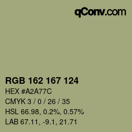 Farbcode: RGB 162 167 124 | qconv.com