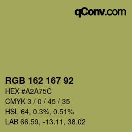 カラーコード: RGB 162 167 92 | qconv.com