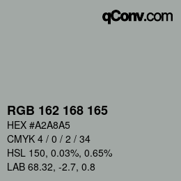 Color code: RGB 162 168 165 | qconv.com