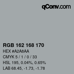 Color code: RGB 162 168 170 | qconv.com
