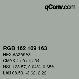 Color code: RGB 162 169 163 | qconv.com