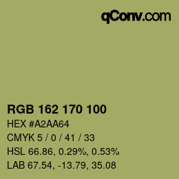 カラーコード: RGB 162 170 100 | qconv.com
