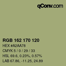 カラーコード: RGB 162 170 120 | qconv.com