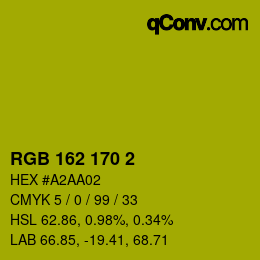 カラーコード: RGB 162 170 2 | qconv.com