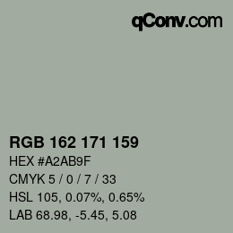 Color code: RGB 162 171 159 | qconv.com