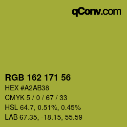 Código de color: RGB 162 171 56 | qconv.com