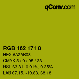 颜色代码: RGB 162 171 8 | qconv.com