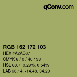 Color code: RGB 162 172 103 | qconv.com