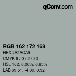 Color code: RGB 162 172 169 | qconv.com