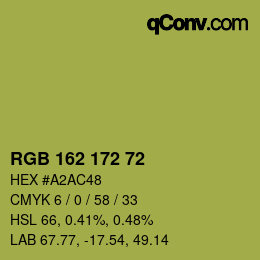 Color code: RGB 162 172 72 | qconv.com