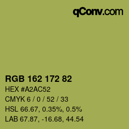 Color code: RGB 162 172 82 | qconv.com