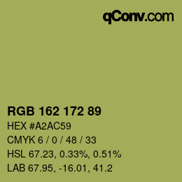 カラーコード: RGB 162 172 89 | qconv.com