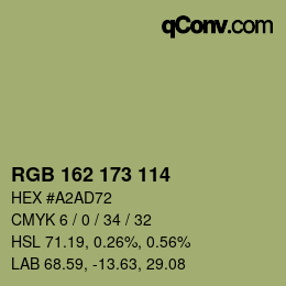 Color code: RGB 162 173 114 | qconv.com