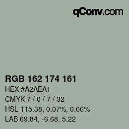 Color code: RGB 162 174 161 | qconv.com