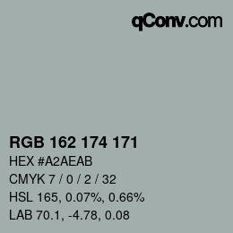 Color code: RGB 162 174 171 | qconv.com