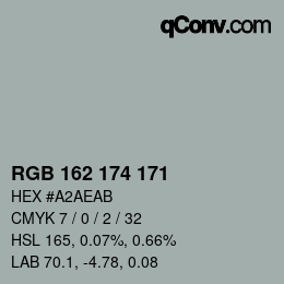 Color code: RGB 162 174 171 | qconv.com