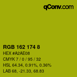 カラーコード: RGB 162 174 8 | qconv.com