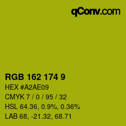 カラーコード: RGB 162 174 9 | qconv.com