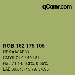 カラーコード: RGB 162 175 105 | qconv.com