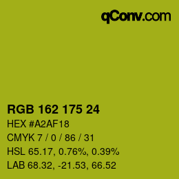 颜色代码: RGB 162 175 24 | qconv.com
