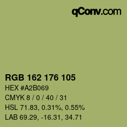 Farbcode: RGB 162 176 105 | qconv.com
