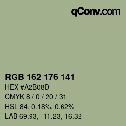 Farbcode: RGB 162 176 141 | qconv.com