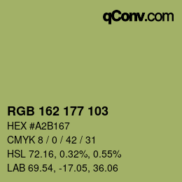 Color code: RGB 162 177 103 | qconv.com