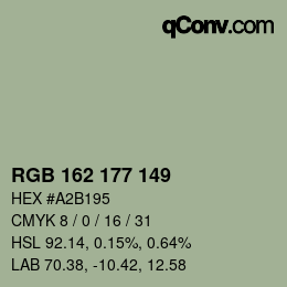 Farbcode: RGB 162 177 149 | qconv.com