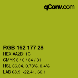 颜色代码: RGB 162 177 28 | qconv.com