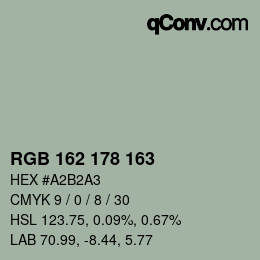 Color code: RGB 162 178 163 | qconv.com