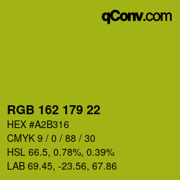 颜色代码: RGB 162 179 22 | qconv.com