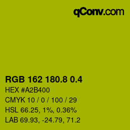 カラーコード: RGB 162 180.8 0.4 | qconv.com